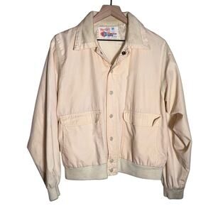 VINTAGE VAN CORT grandpa style button up bomber jacket M